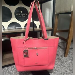 LIKE NEW Lauren Ralph Lauren pink shoulder bag